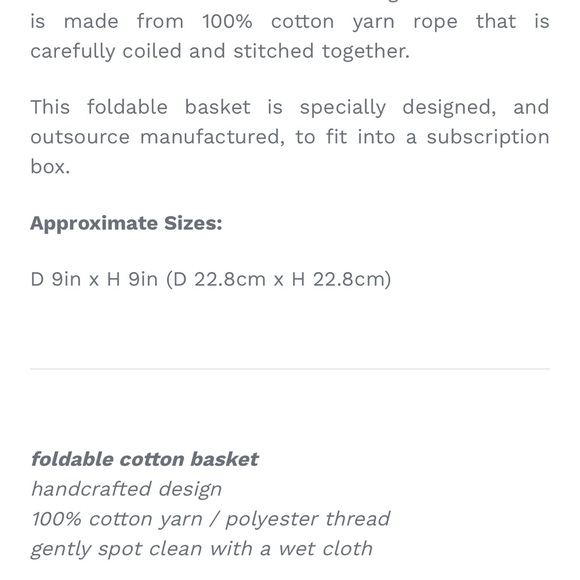 Foldable cotton basket - Picture 5 of 8